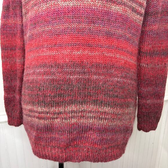 Kenar Woman Size 1X Cardigan Sweater Red Pink Wool Alpaca Blend Long Open Front - Picture 14 of 15